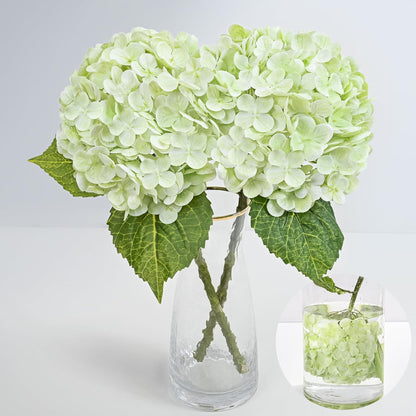 21in Hydrangea Artificial Flowers, Latex Real Touch Hydrangeas (Blue) | Lifelike Large Hydrangea Flowers Long Stem Fake Hydrangeas for Home Decor Party Arrangements Wedding Bouquets Centerpieces