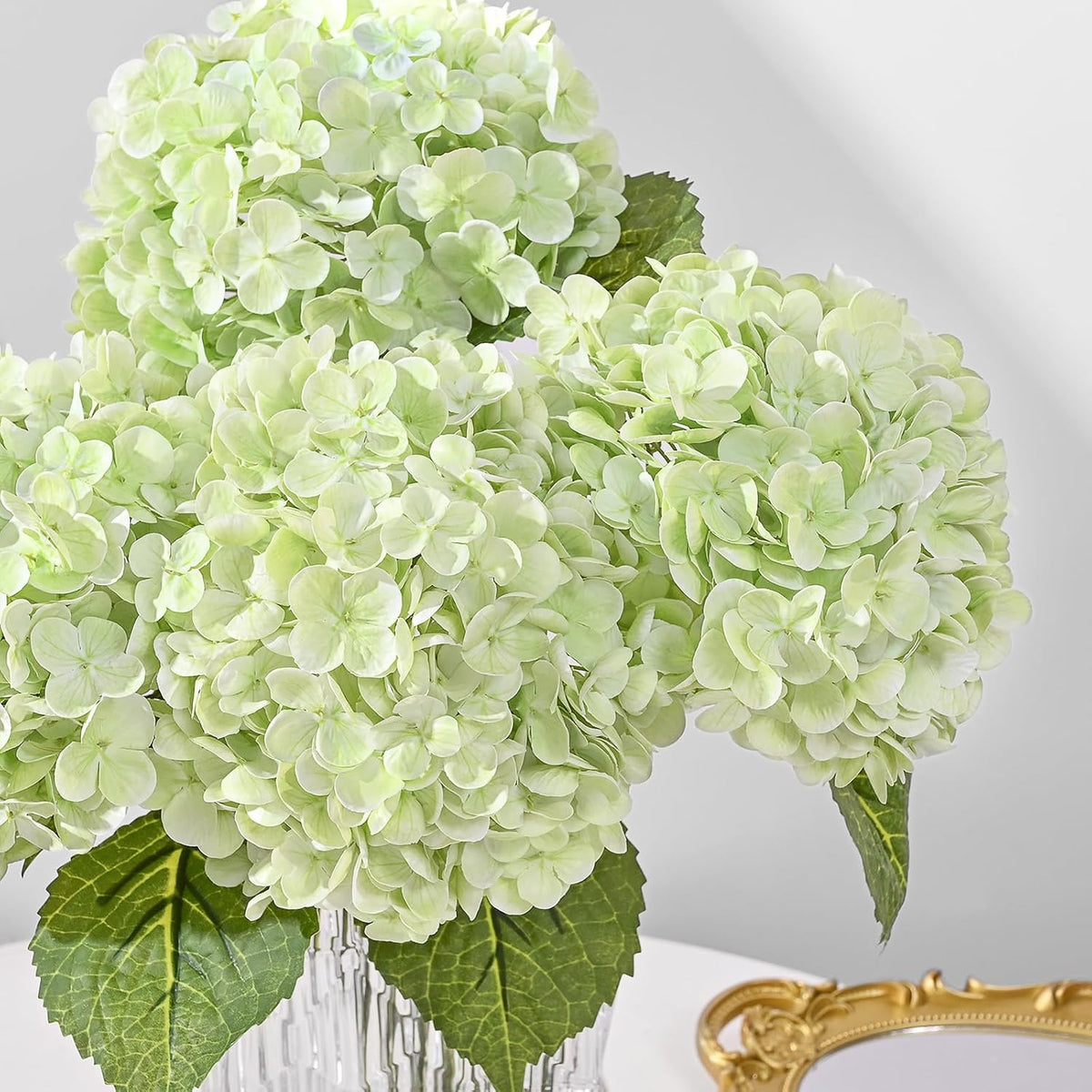 21in Hydrangea Artificial Flowers, Latex Real Touch Hydrangeas (Blue) | Lifelike Large Hydrangea Flowers Long Stem Fake Hydrangeas for Home Decor Party Arrangements Wedding Bouquets Centerpieces