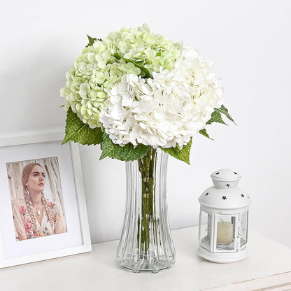 21in Hydrangea Artificial Flowers, Latex Real Touch Hydrangeas (Blue) | Lifelike Large Hydrangea Flowers Long Stem Fake Hydrangeas for Home Decor Party Arrangements Wedding Bouquets Centerpieces