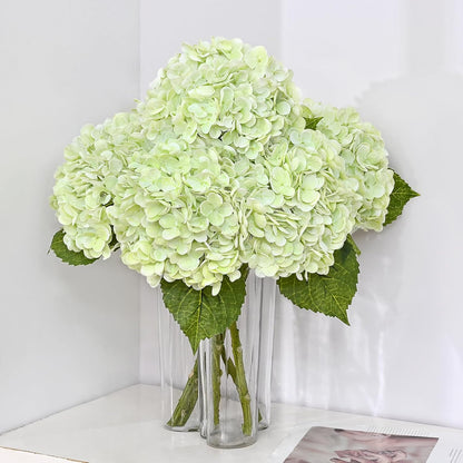 21in Hydrangea Artificial Flowers, Latex Real Touch Hydrangeas (Blue) | Lifelike Large Hydrangea Flowers Long Stem Fake Hydrangeas for Home Decor Party Arrangements Wedding Bouquets Centerpieces
