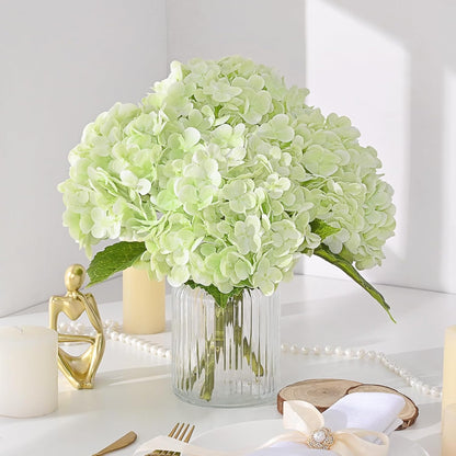 21in Hydrangea Artificial Flowers, Latex Real Touch Hydrangeas (Blue) | Lifelike Large Hydrangea Flowers Long Stem Fake Hydrangeas for Home Decor Party Arrangements Wedding Bouquets Centerpieces