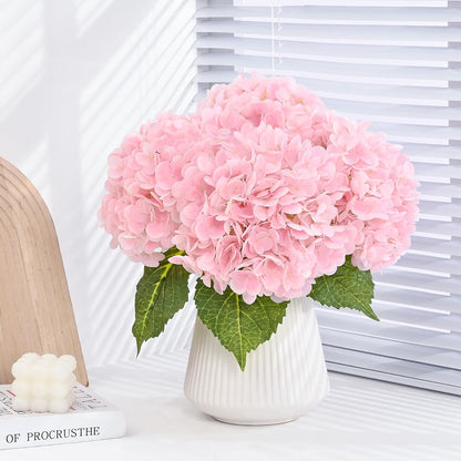21in Hydrangea Artificial Flowers, Latex Real Touch Hydrangeas (Blue) | Lifelike Large Hydrangea Flowers Long Stem Fake Hydrangeas for Home Decor Party Arrangements Wedding Bouquets Centerpieces
