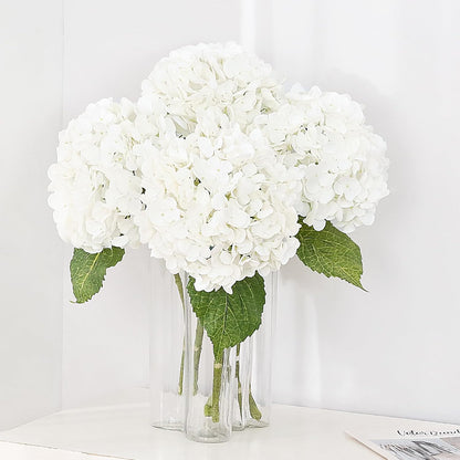 21in Hydrangea Artificial Flowers, Latex Real Touch Hydrangeas (Blue) | Lifelike Large Hydrangea Flowers Long Stem Fake Hydrangeas for Home Decor Party Arrangements Wedding Bouquets Centerpieces