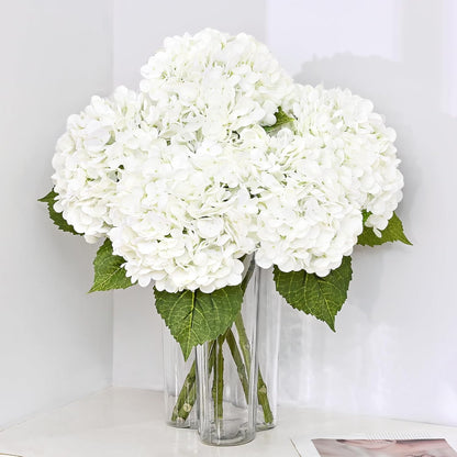 21in Hydrangea Artificial Flowers, Latex Real Touch Hydrangeas (Blue) | Lifelike Large Hydrangea Flowers Long Stem Fake Hydrangeas for Home Decor Party Arrangements Wedding Bouquets Centerpieces