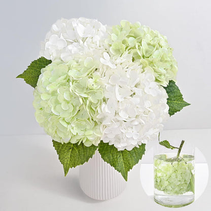 21in Hydrangea Artificial Flowers, Latex Real Touch Hydrangeas (Blue) | Lifelike Large Hydrangea Flowers Long Stem Fake Hydrangeas for Home Decor Party Arrangements Wedding Bouquets Centerpieces