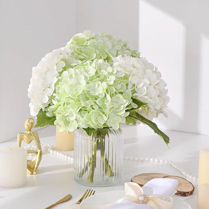21in Hydrangea Artificial Flowers, Latex Real Touch Hydrangeas (Blue) | Lifelike Large Hydrangea Flowers Long Stem Fake Hydrangeas for Home Decor Party Arrangements Wedding Bouquets Centerpieces
