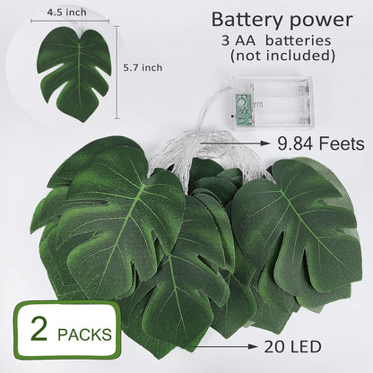 Artificial Large Palm Leaves Tree Plants 29in UV Resistant Greenery | Faux Tropical Monstera Turtle Leaf for Indoor Outdoor Home Garden Hawaiian Luau Jungle Beach Party Spring Summer Decoration