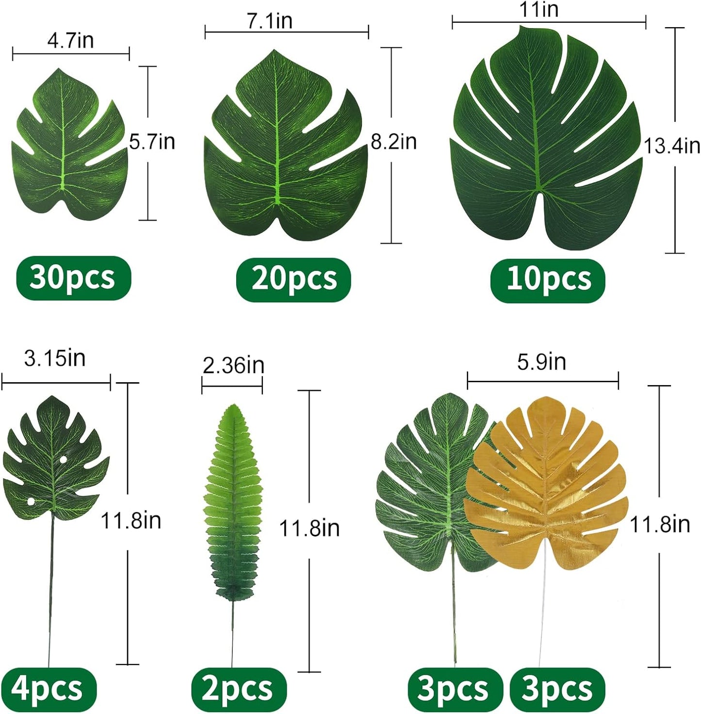 Artificial Large Palm Leaves Tree Plants 29in UV Resistant Greenery | Faux Tropical Monstera Turtle Leaf for Indoor Outdoor Home Garden Hawaiian Luau Jungle Beach Party Spring Summer Decoration