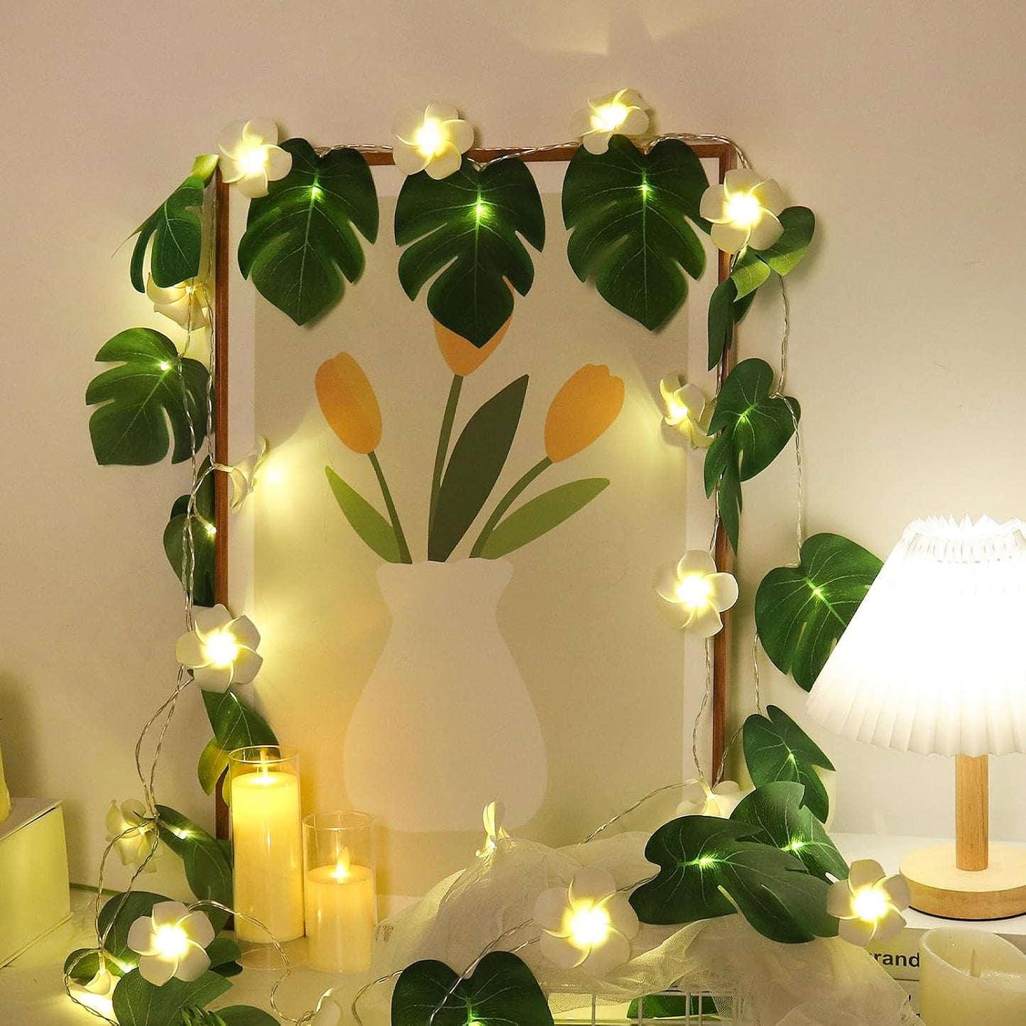 Artificial Large Palm Leaves Tree Plants 29in UV Resistant Greenery | Faux Tropical Monstera Turtle Leaf for Indoor Outdoor Home Garden Hawaiian Luau Jungle Beach Party Spring Summer Decoration