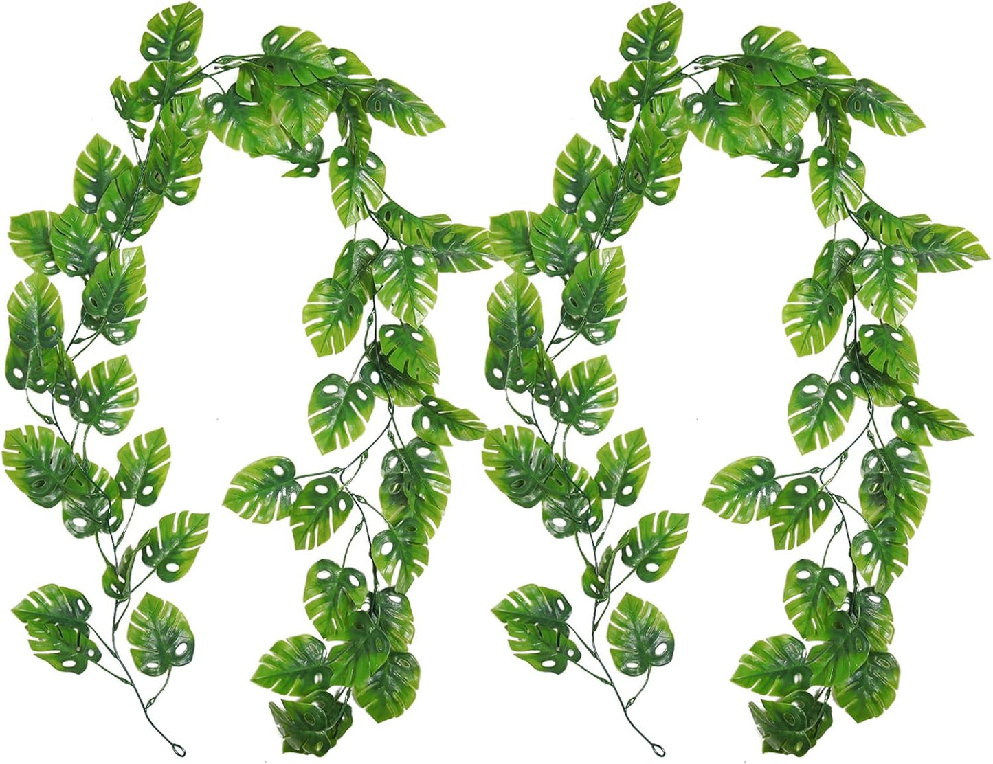 Artificial Large Palm Leaves Tree Plants 29in UV Resistant Greenery | Faux Tropical Monstera Turtle Leaf for Indoor Outdoor Home Garden Hawaiian Luau Jungle Beach Party Spring Summer Decoration