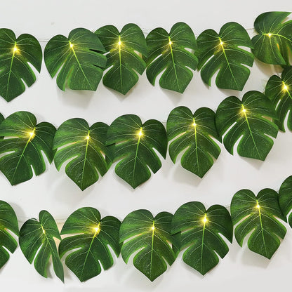 Artificial Large Palm Leaves Tree Plants 29in UV Resistant Greenery | Faux Tropical Monstera Turtle Leaf for Indoor Outdoor Home Garden Hawaiian Luau Jungle Beach Party Spring Summer Decoration