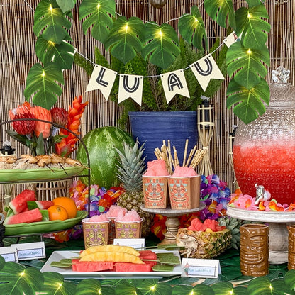 Artificial Large Palm Leaves Tree Plants 29in UV Resistant Greenery | Faux Tropical Monstera Turtle Leaf for Indoor Outdoor Home Garden Hawaiian Luau Jungle Beach Party Spring Summer Decoration