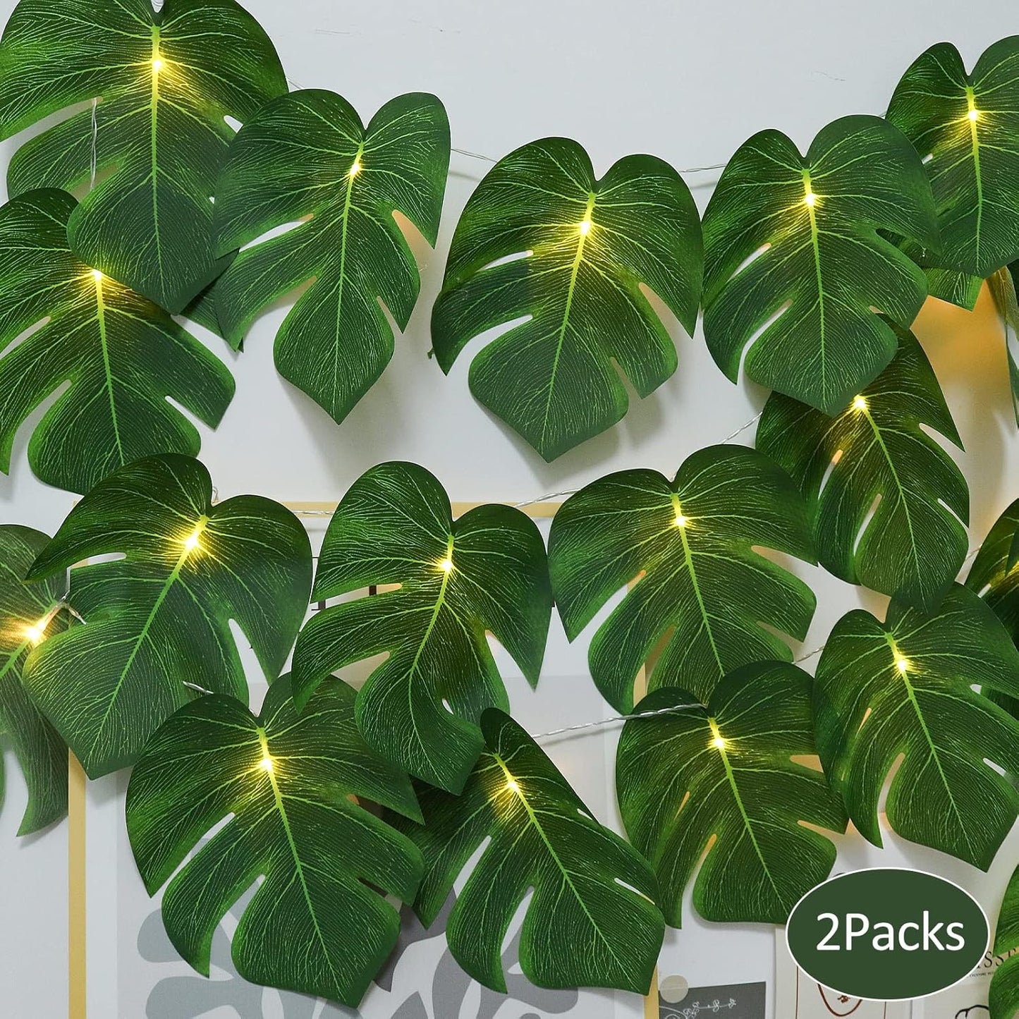 Artificial Large Palm Leaves Tree Plants 29in UV Resistant Greenery | Faux Tropical Monstera Turtle Leaf for Indoor Outdoor Home Garden Hawaiian Luau Jungle Beach Party Spring Summer Decoration