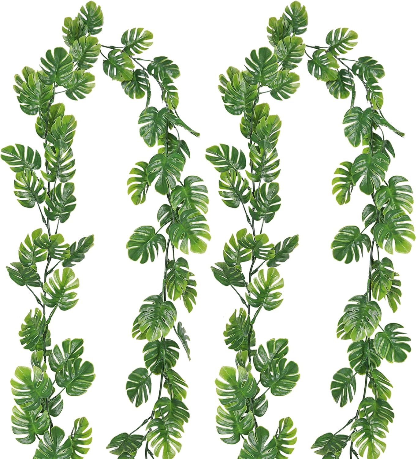 Artificial Large Palm Leaves Tree Plants 29in UV Resistant Greenery | Faux Tropical Monstera Turtle Leaf for Indoor Outdoor Home Garden Hawaiian Luau Jungle Beach Party Spring Summer Decoration