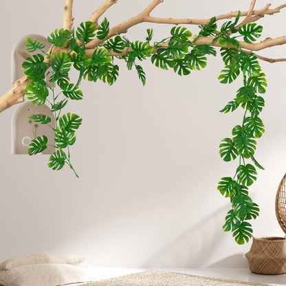 Artificial Large Palm Leaves Tree Plants 29in UV Resistant Greenery | Faux Tropical Monstera Turtle Leaf for Indoor Outdoor Home Garden Hawaiian Luau Jungle Beach Party Spring Summer Decoration