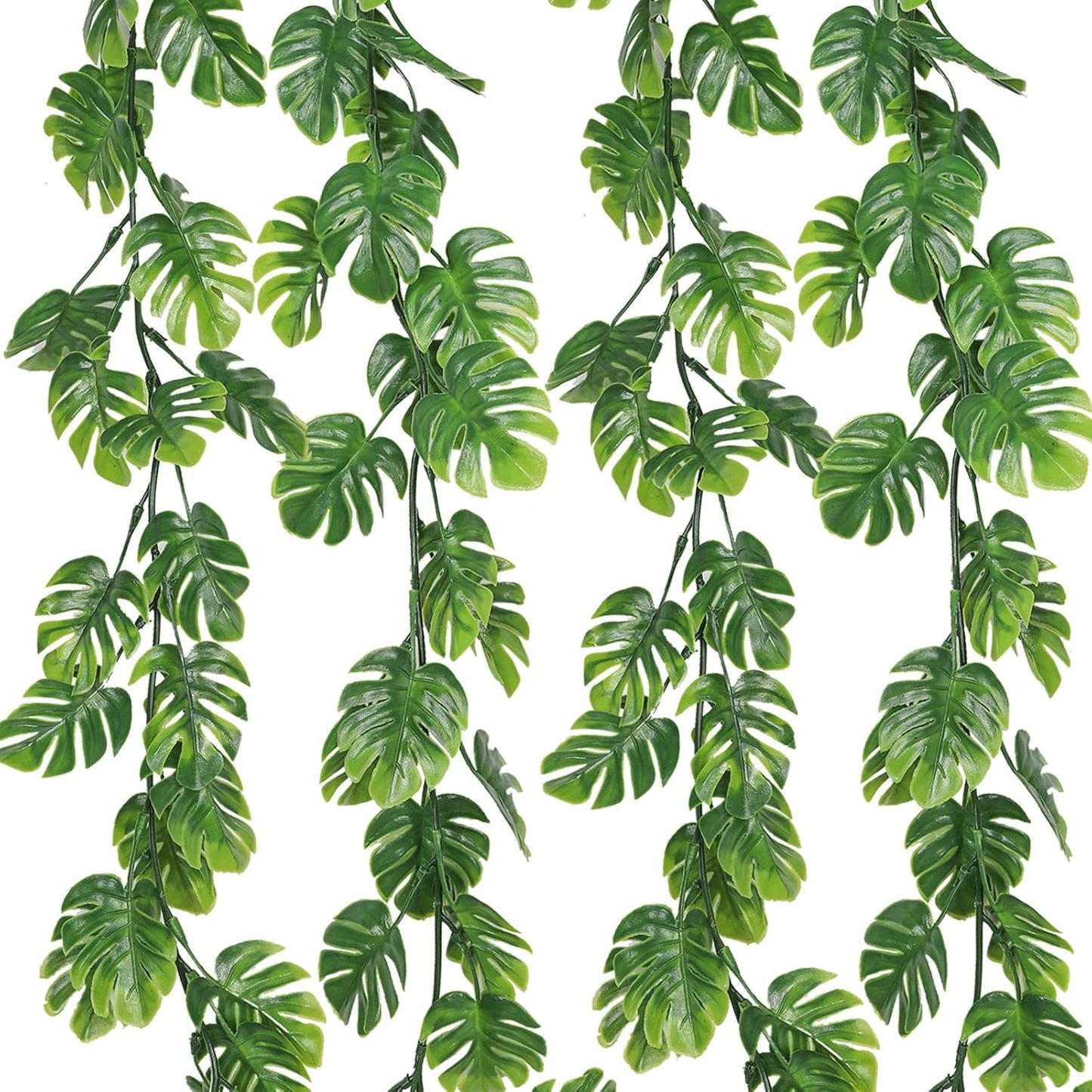 Artificial Large Palm Leaves Tree Plants 29in UV Resistant Greenery | Faux Tropical Monstera Turtle Leaf for Indoor Outdoor Home Garden Hawaiian Luau Jungle Beach Party Spring Summer Decoration