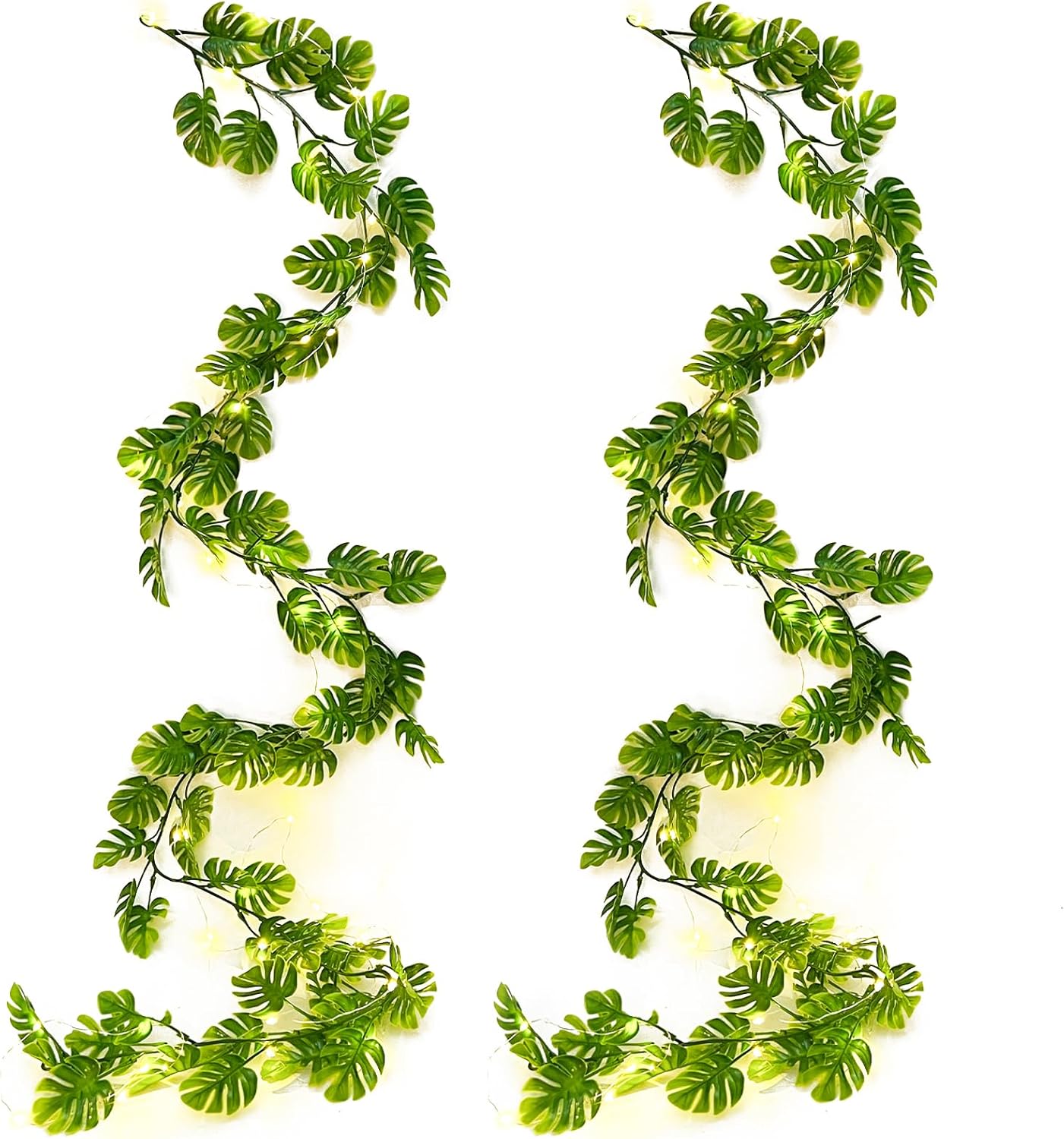 Artificial Large Palm Leaves Tree Plants 29in UV Resistant Greenery | Faux Tropical Monstera Turtle Leaf for Indoor Outdoor Home Garden Hawaiian Luau Jungle Beach Party Spring Summer Decoration