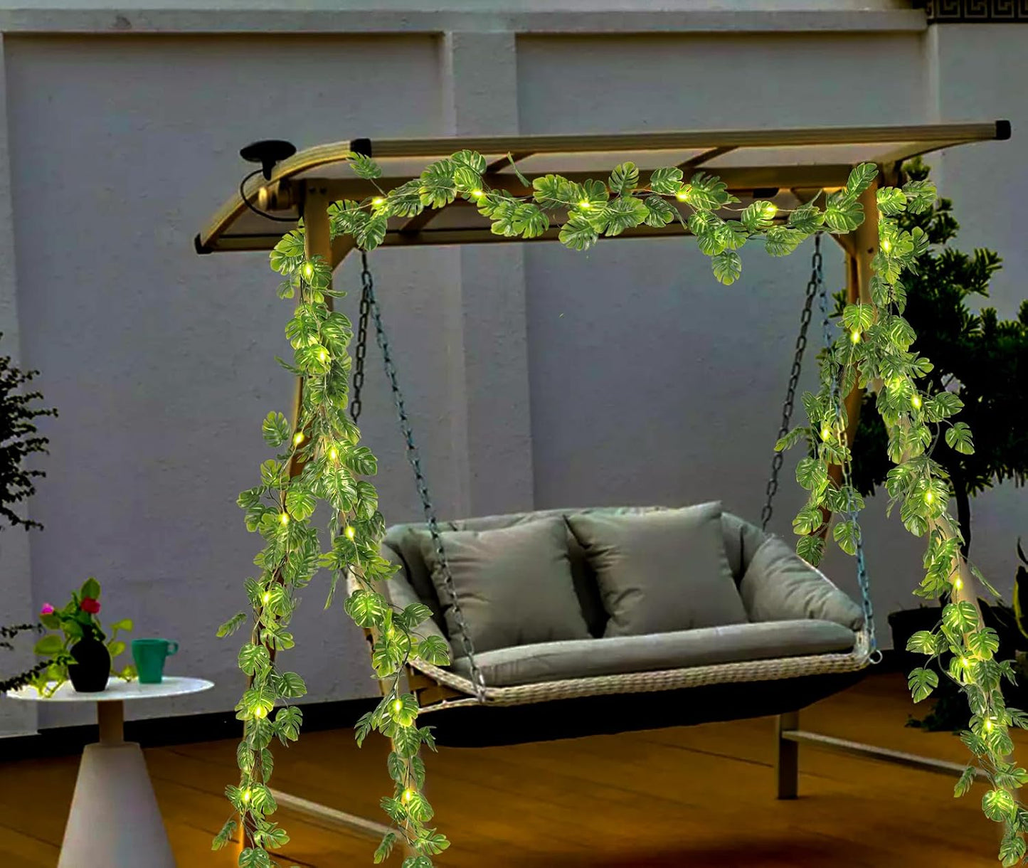 Artificial Large Palm Leaves Tree Plants 29in UV Resistant Greenery | Faux Tropical Monstera Turtle Leaf for Indoor Outdoor Home Garden Hawaiian Luau Jungle Beach Party Spring Summer Decoration