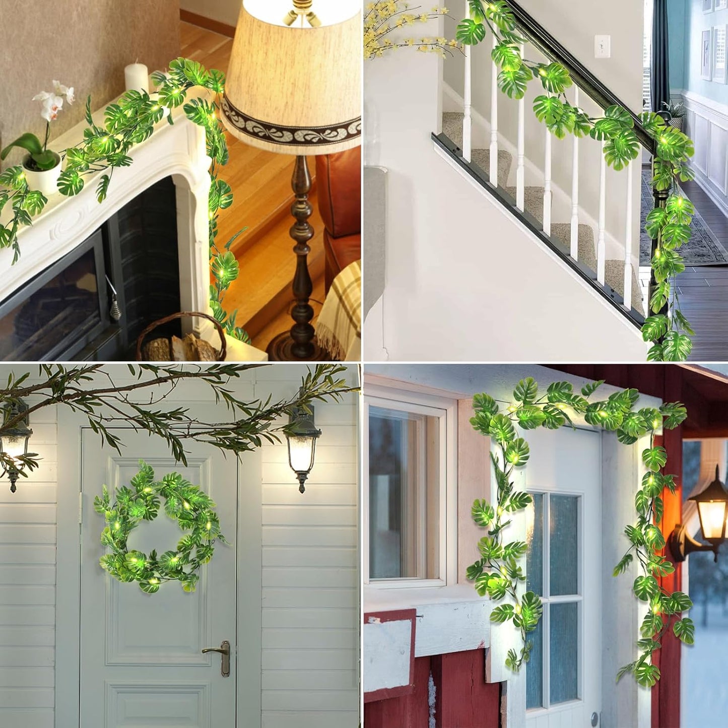 Artificial Large Palm Leaves Tree Plants 29in UV Resistant Greenery | Faux Tropical Monstera Turtle Leaf for Indoor Outdoor Home Garden Hawaiian Luau Jungle Beach Party Spring Summer Decoration