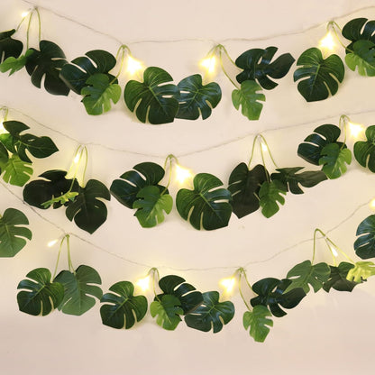 Artificial Large Palm Leaves Tree Plants 29in UV Resistant Greenery | Faux Tropical Monstera Turtle Leaf for Indoor Outdoor Home Garden Hawaiian Luau Jungle Beach Party Spring Summer Decoration