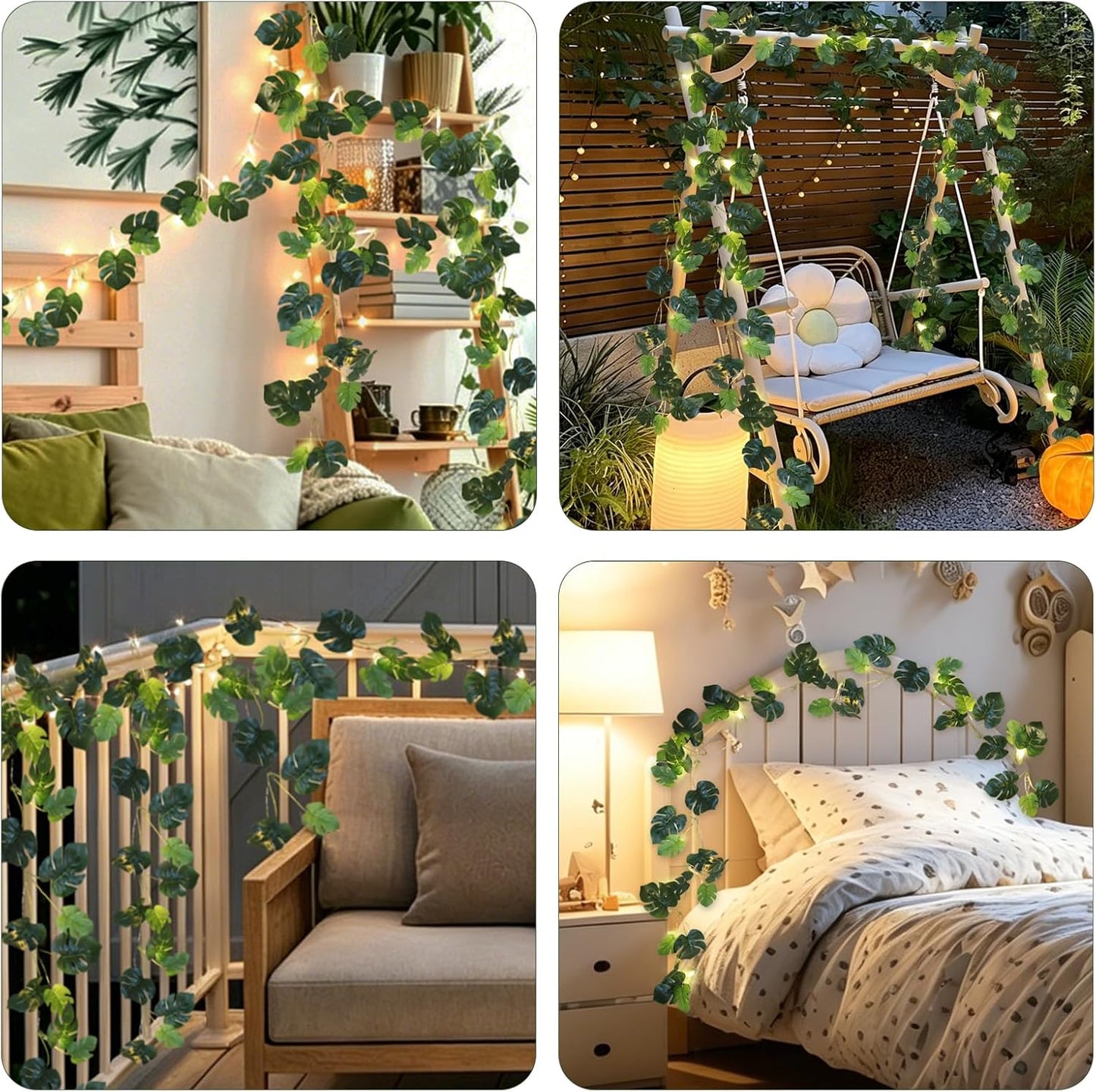 Artificial Large Palm Leaves Tree Plants 29in UV Resistant Greenery | Faux Tropical Monstera Turtle Leaf for Indoor Outdoor Home Garden Hawaiian Luau Jungle Beach Party Spring Summer Decoration