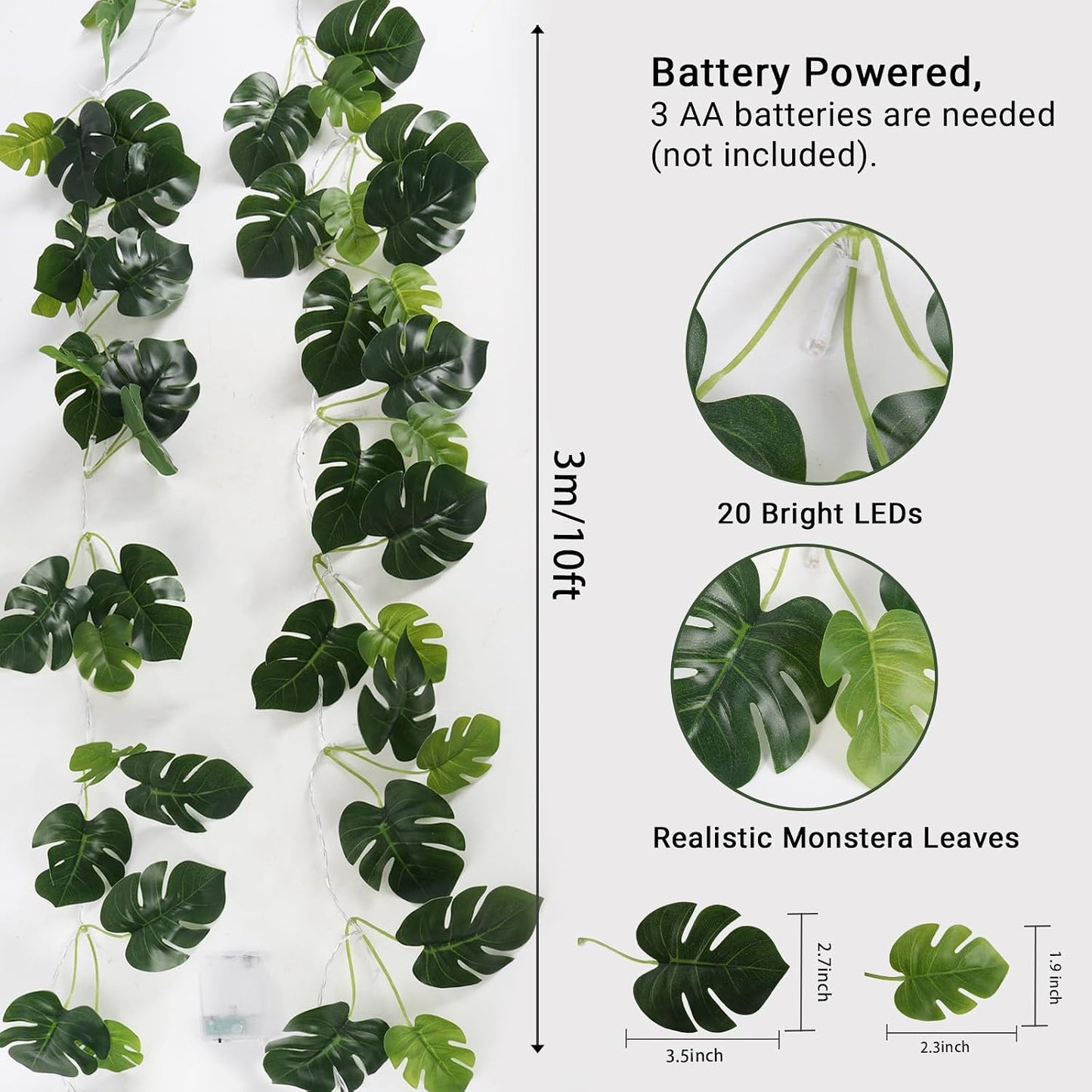 Artificial Large Palm Leaves Tree Plants 29in UV Resistant Greenery | Faux Tropical Monstera Turtle Leaf for Indoor Outdoor Home Garden Hawaiian Luau Jungle Beach Party Spring Summer Decoration