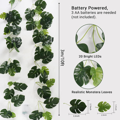 Artificial Large Palm Leaves Tree Plants 29in UV Resistant Greenery | Faux Tropical Monstera Turtle Leaf for Indoor Outdoor Home Garden Hawaiian Luau Jungle Beach Party Spring Summer Decoration