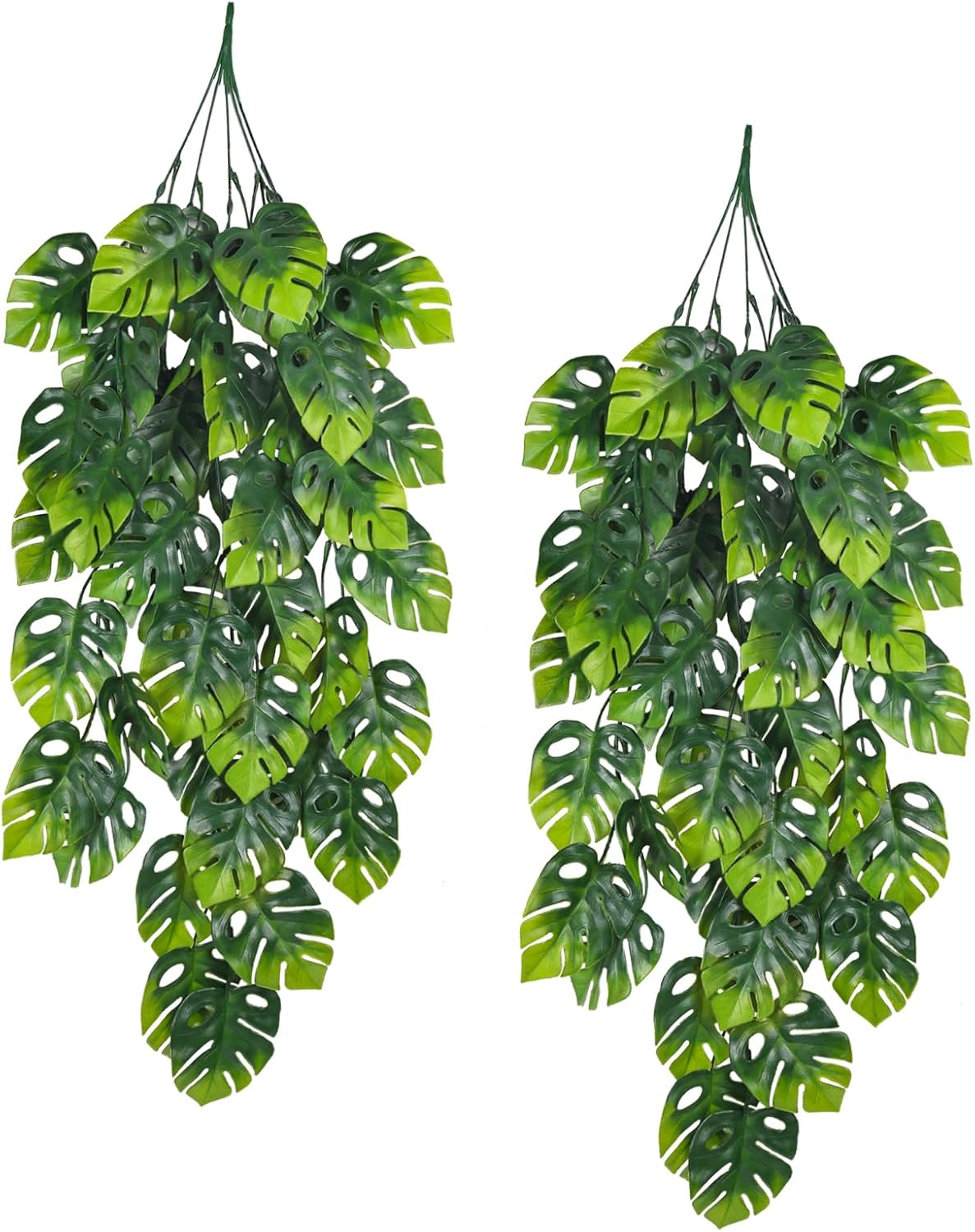 Artificial Large Palm Leaves Tree Plants 29in UV Resistant Greenery | Faux Tropical Monstera Turtle Leaf for Indoor Outdoor Home Garden Hawaiian Luau Jungle Beach Party Spring Summer Decoration