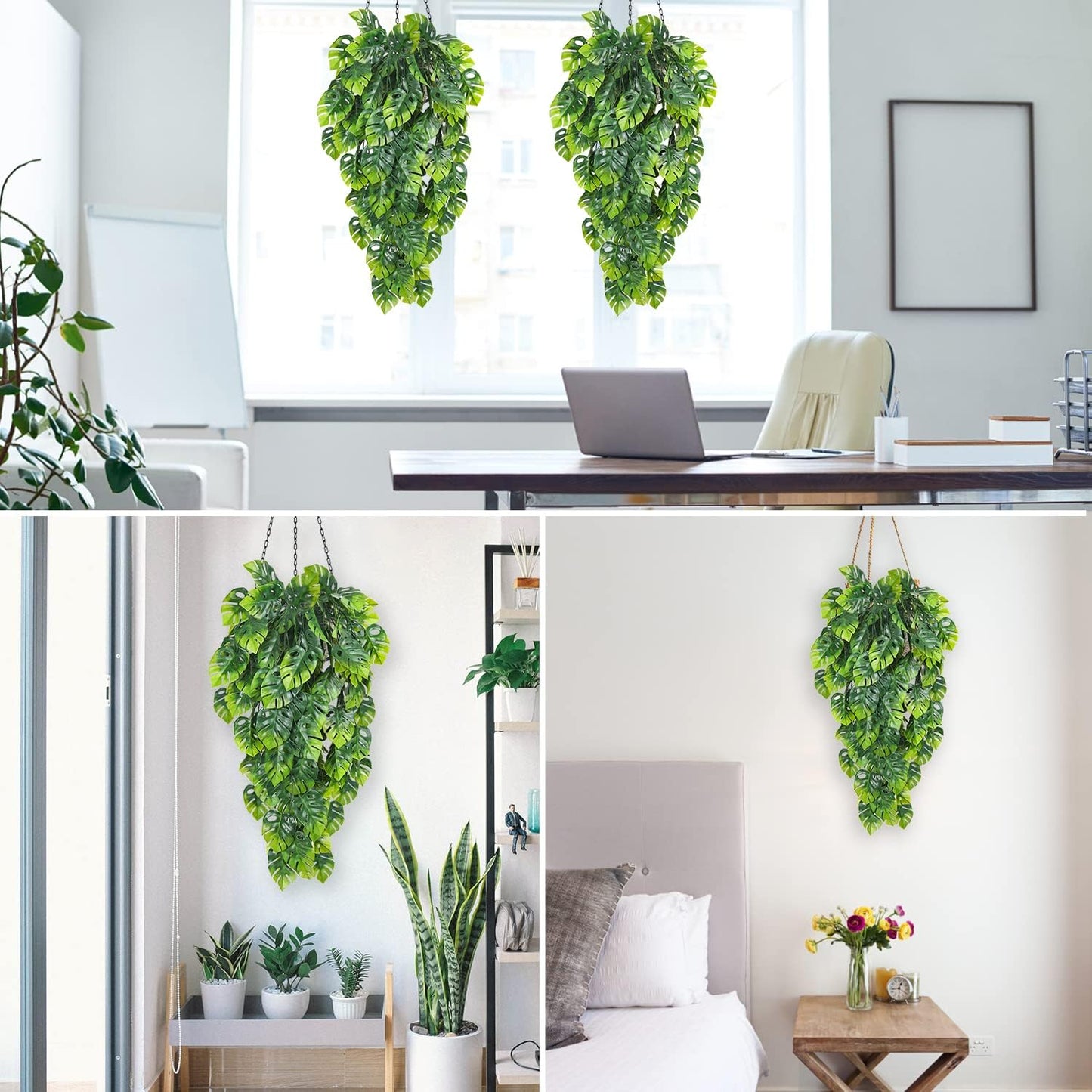 Artificial Large Palm Leaves Tree Plants 29in UV Resistant Greenery | Faux Tropical Monstera Turtle Leaf for Indoor Outdoor Home Garden Hawaiian Luau Jungle Beach Party Spring Summer Decoration
