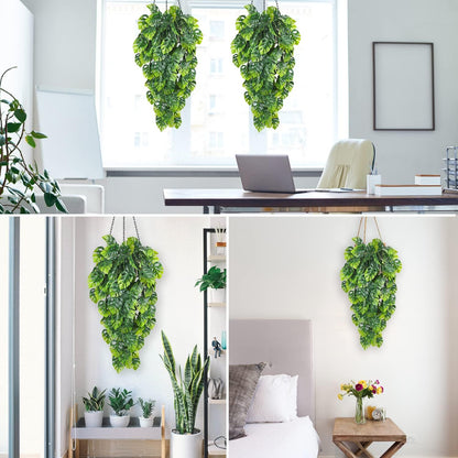 Artificial Large Palm Leaves Tree Plants 29in UV Resistant Greenery | Faux Tropical Monstera Turtle Leaf for Indoor Outdoor Home Garden Hawaiian Luau Jungle Beach Party Spring Summer Decoration