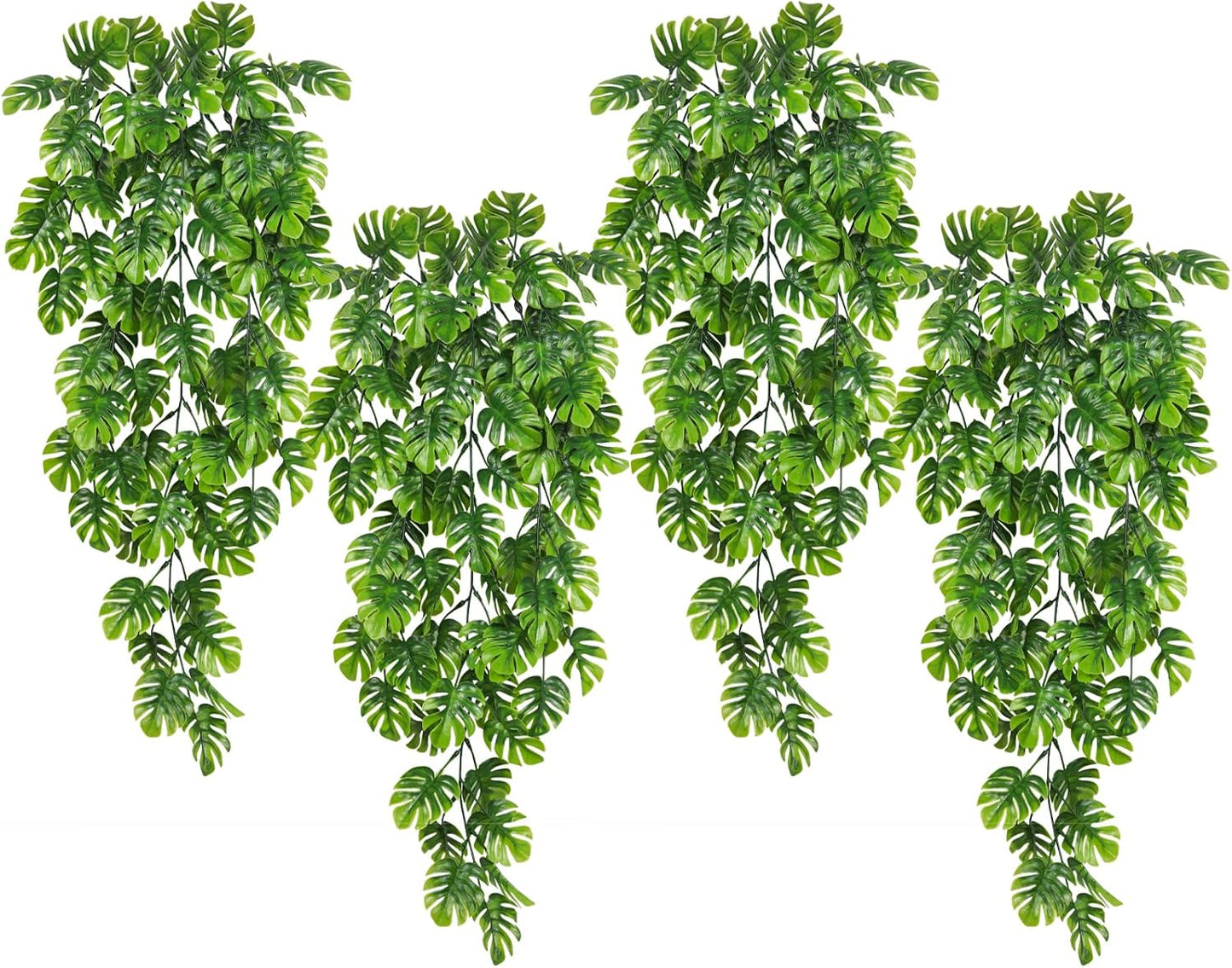 Artificial Large Palm Leaves Tree Plants 29in UV Resistant Greenery | Faux Tropical Monstera Turtle Leaf for Indoor Outdoor Home Garden Hawaiian Luau Jungle Beach Party Spring Summer Decoration