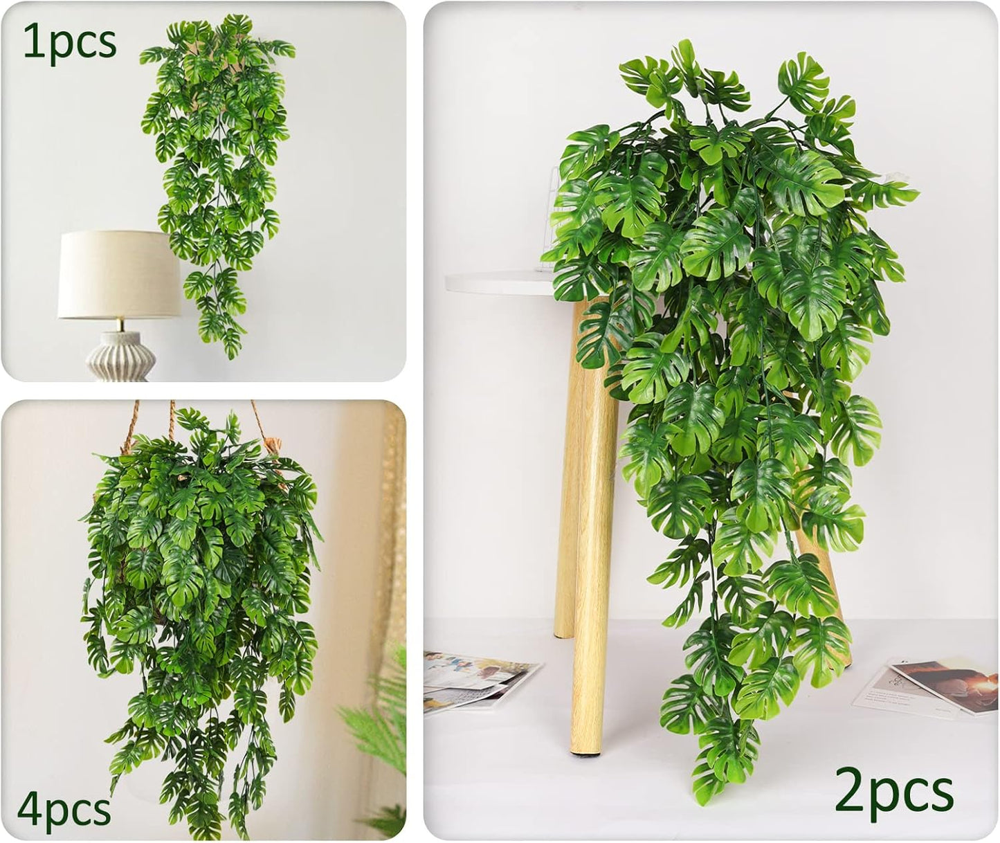 Artificial Large Palm Leaves Tree Plants 29in UV Resistant Greenery | Faux Tropical Monstera Turtle Leaf for Indoor Outdoor Home Garden Hawaiian Luau Jungle Beach Party Spring Summer Decoration
