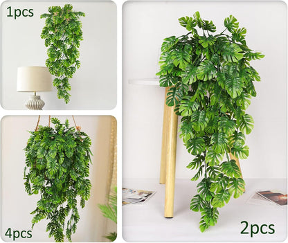 Artificial Large Palm Leaves Tree Plants 29in UV Resistant Greenery | Faux Tropical Monstera Turtle Leaf for Indoor Outdoor Home Garden Hawaiian Luau Jungle Beach Party Spring Summer Decoration