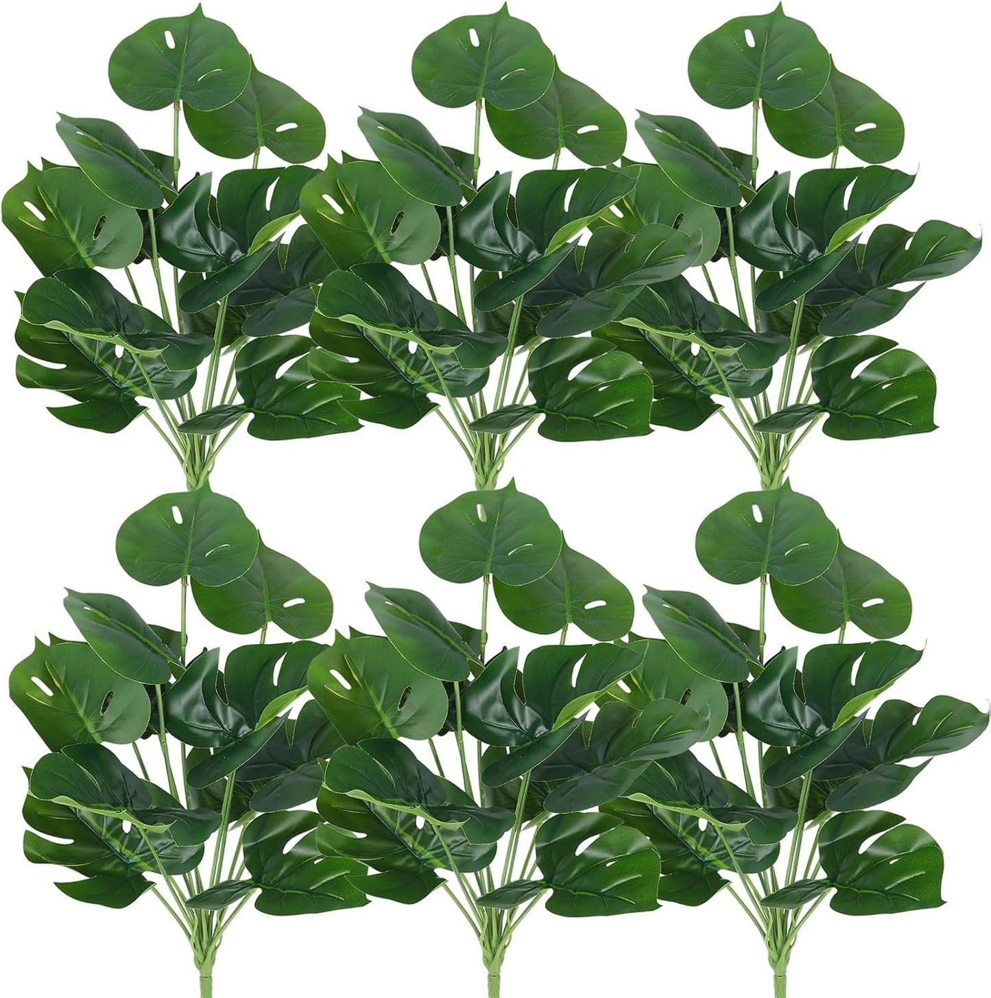Artificial Large Palm Leaves Tree Plants 29in UV Resistant Greenery | Faux Tropical Monstera Turtle Leaf for Indoor Outdoor Home Garden Hawaiian Luau Jungle Beach Party Spring Summer Decoration