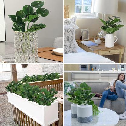 Artificial Large Palm Leaves Tree Plants 29in UV Resistant Greenery | Faux Tropical Monstera Turtle Leaf for Indoor Outdoor Home Garden Hawaiian Luau Jungle Beach Party Spring Summer Decoration