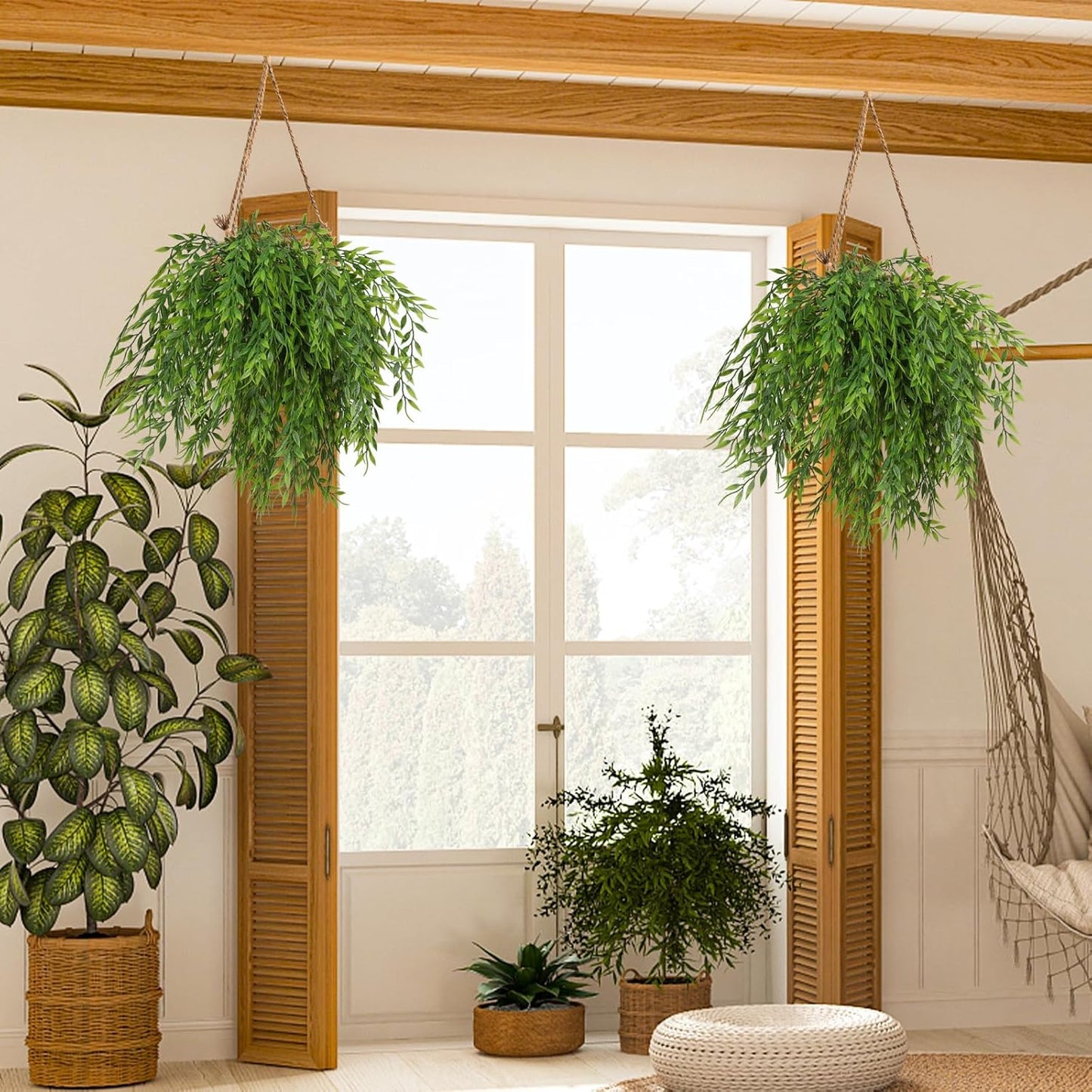 Artificial Large Palm Leaves Tree Plants 29in UV Resistant Greenery | Faux Tropical Monstera Turtle Leaf for Indoor Outdoor Home Garden Hawaiian Luau Jungle Beach Party Spring Summer Decoration