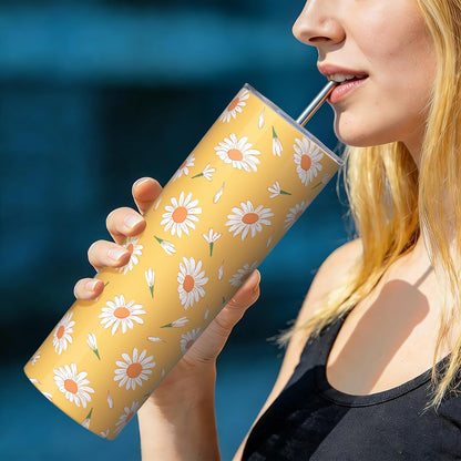 Lemon Gifts for Women, Lemon Tumbler 20oz Stainless Steel Insulated Cup Travel Mug Tumbler, Christmas Birthday Gifts for Women