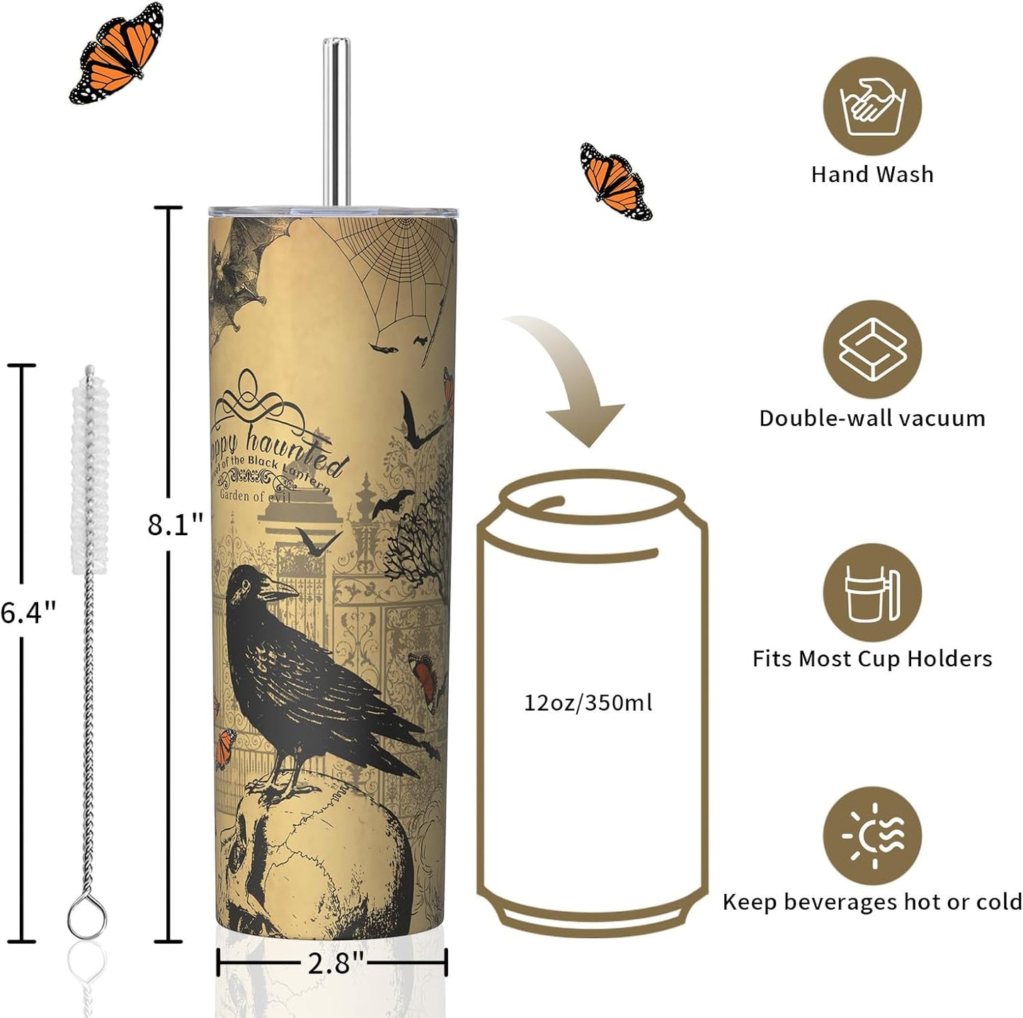 Lemon Gifts for Women, Lemon Tumbler 20oz Stainless Steel Insulated Cup Travel Mug Tumbler, Christmas Birthday Gifts for Women
