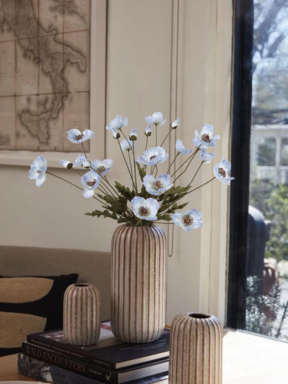 White Artificial Poppy Flowers 6pcs Poppies White Artificial Flowers with Stems Silk Flower Arrangements for Wedding Centerpieces for Home Table Bridal Shower Party Decorations (White)