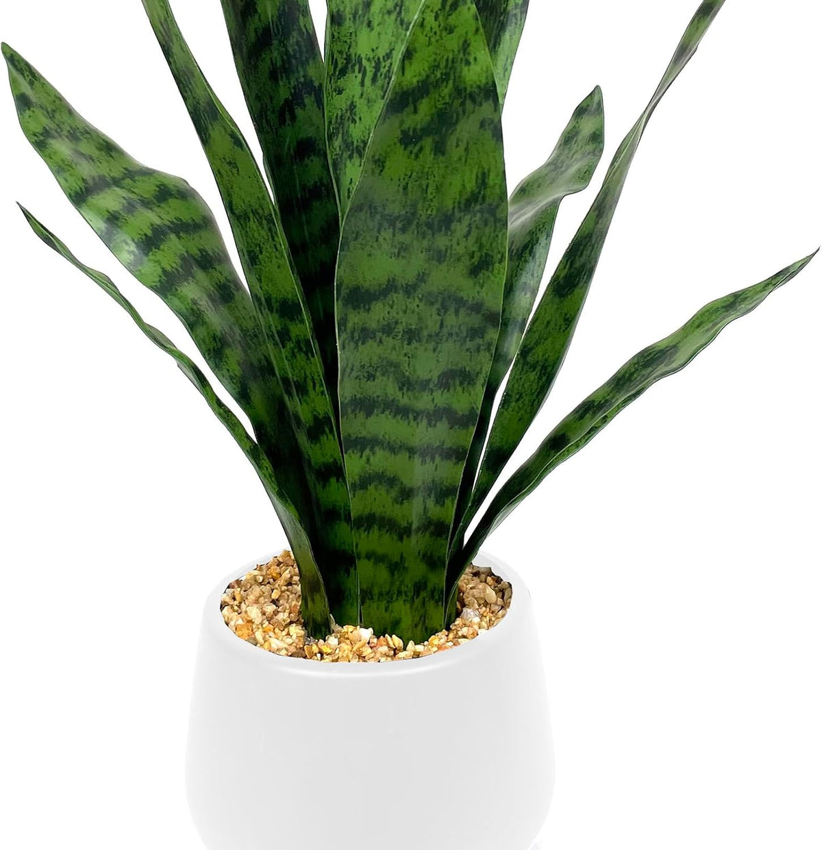 Artificial Plant 23.6" Fake Snake Plant Faux Plants Green Fake Succulent Potted for Bathroom Shelf Decor Desk Plant Home Office Decor