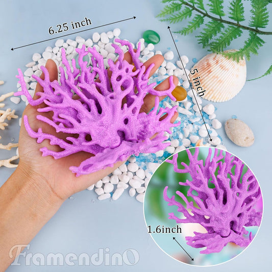 4 Pack Artificial Aquarium Coral Decor Plastic Faux Reef Decorative Cute Fish Tank Decorations