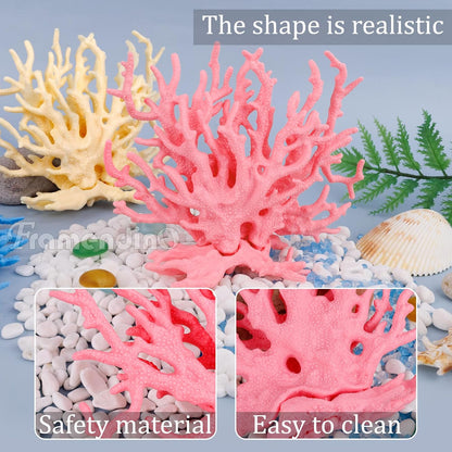 4 Pack Artificial Aquarium Coral Decor Plastic Faux Reef Decorative Cute Fish Tank Decorations