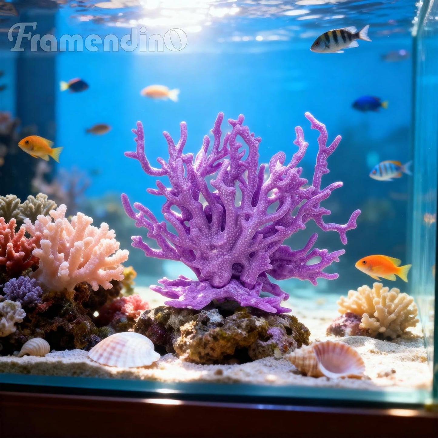 4 Pack Artificial Aquarium Coral Decor Plastic Faux Reef Decorative Cute Fish Tank Decorations