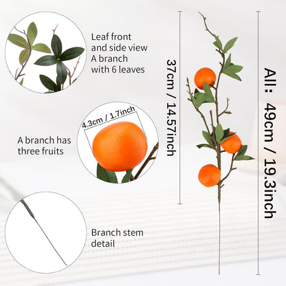 37.4 Inch Artificial Lemon Fruit Branches Fake Greenery Decoration for Home Garden Patio Flower Arrangement Photography Props 3pcs