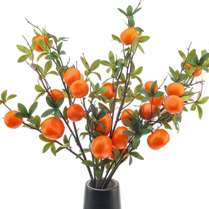 37.4 Inch Artificial Lemon Fruit Branches Fake Greenery Decoration for Home Garden Patio Flower Arrangement Photography Props 3pcs