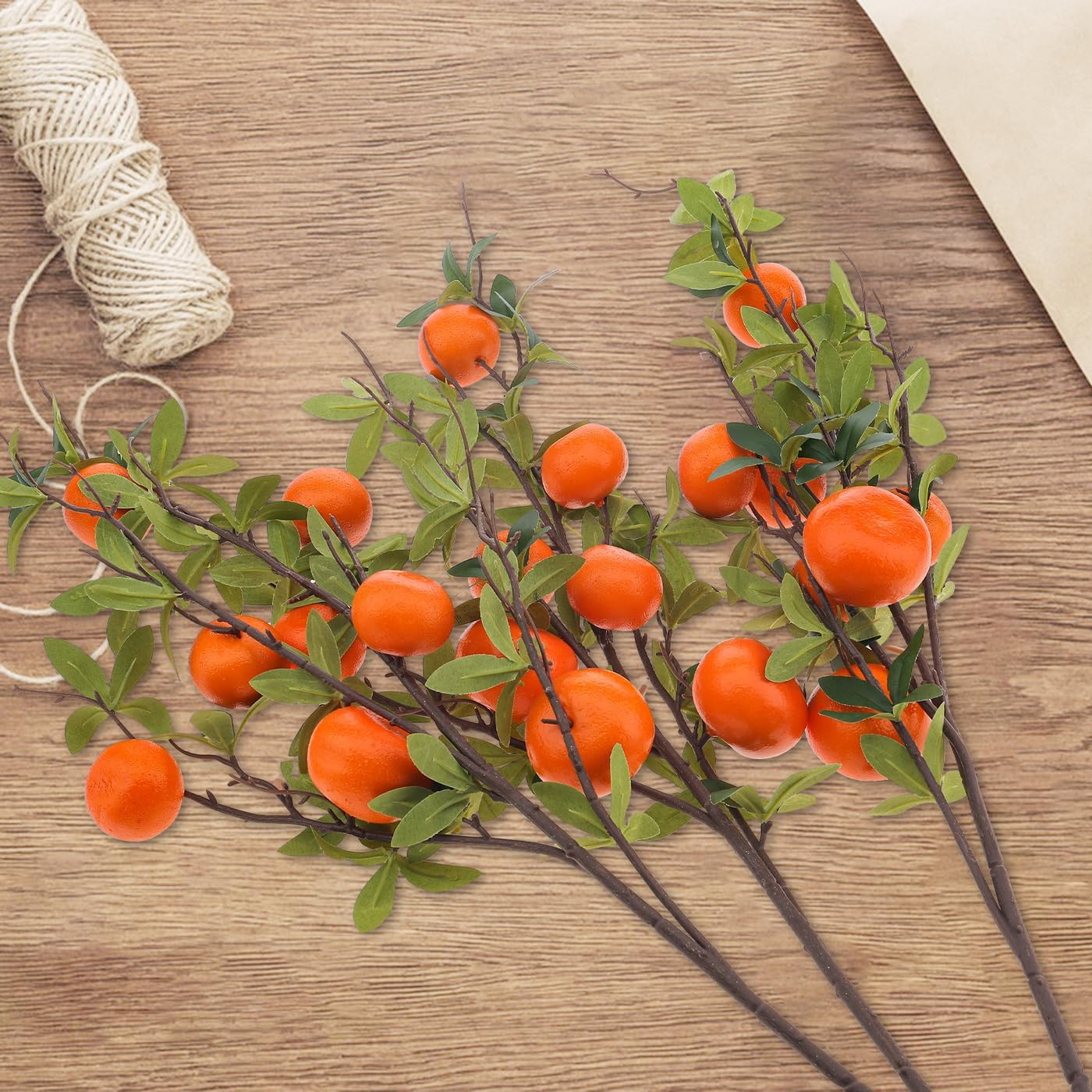 37.4 Inch Artificial Lemon Fruit Branches Fake Greenery Decoration for Home Garden Patio Flower Arrangement Photography Props 3pcs