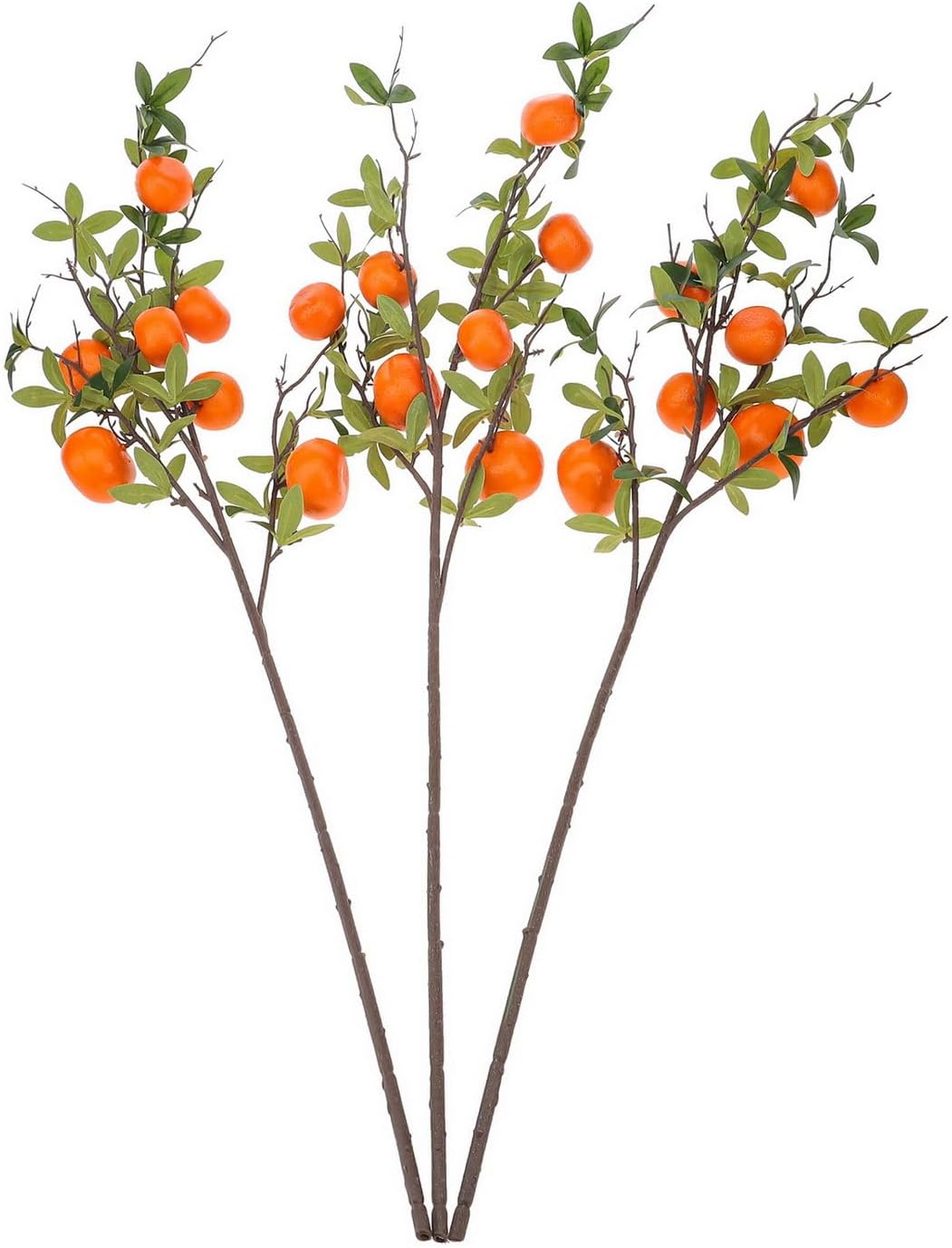 37.4 Inch Artificial Lemon Fruit Branches Fake Greenery Decoration for Home Garden Patio Flower Arrangement Photography Props 3pcs