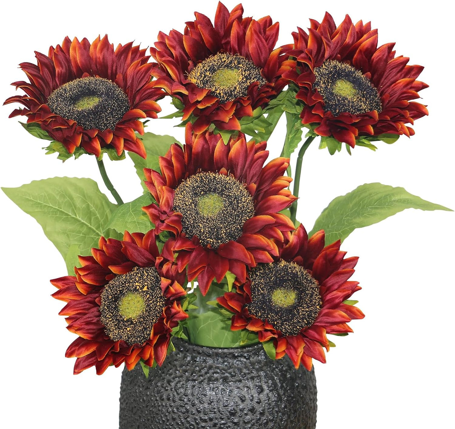 Artificial Sunflowers with Stems,10pcs Faux Silk Yellow Flower for Wedding Bouquet Floral Arrangement Table Centerpieces Home Office Garden Decoration (No Vase