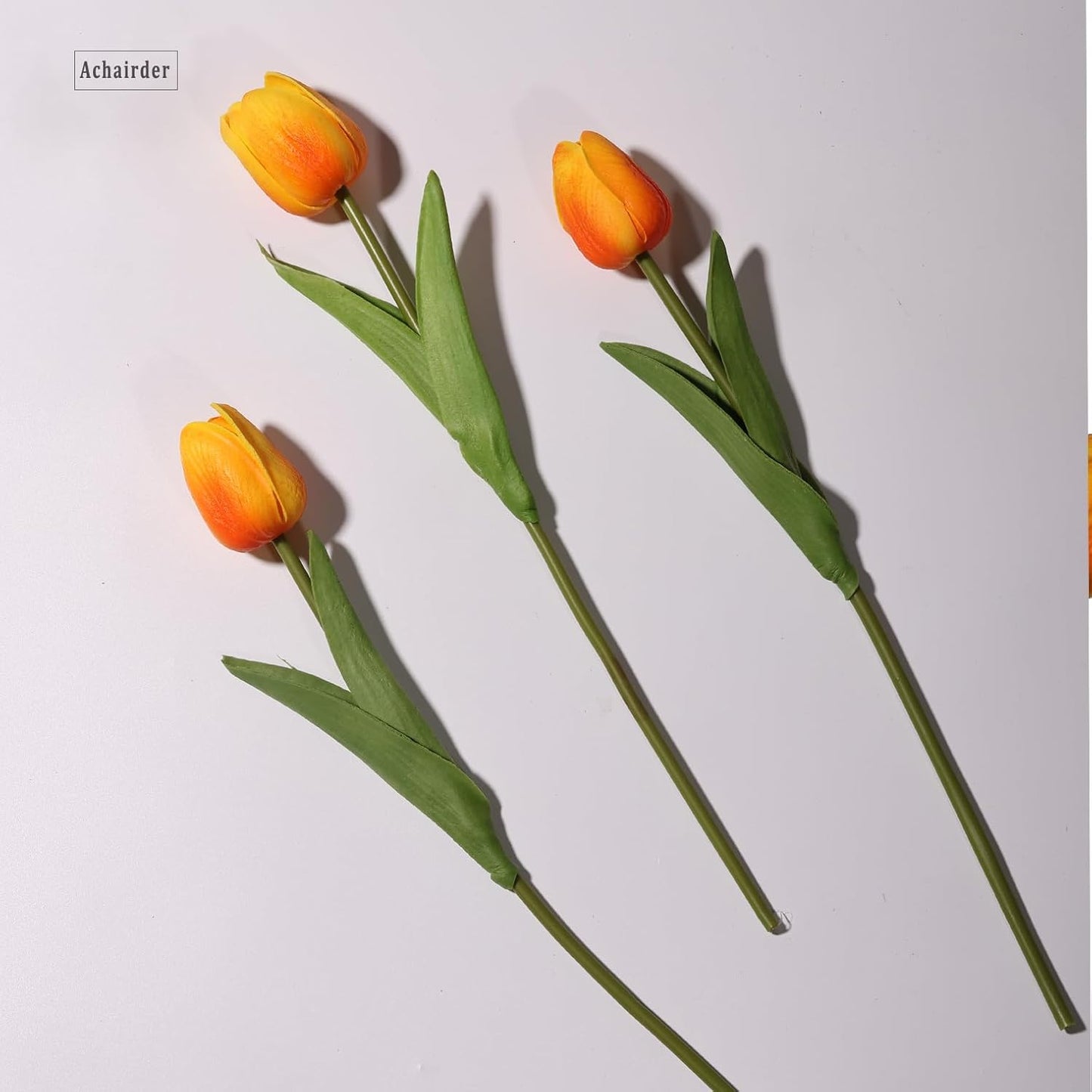 30pcs Tulips Artificial Flowers, Artificial Latex Real Touch Tulips Flowers Bouquet for Mother's Day Easter Wedding Party Home Decor-White