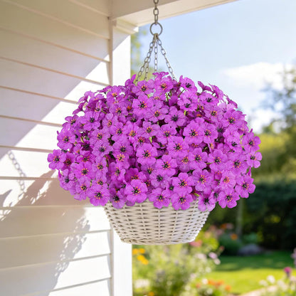 Artificial Plants & Flowers for Outdoors – 16 Bundles White Fake Lavender Flowers & Monkey Grass, UV Resistant Faux Greenery for Patio, Porch, Planter, Garden and Window Decor